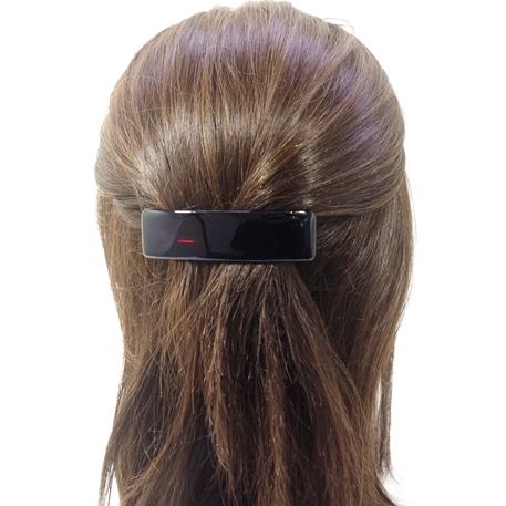 フランス製 バレッタ 約9cm 幅広 長方形 フラット シンプル 髪留め 8cm