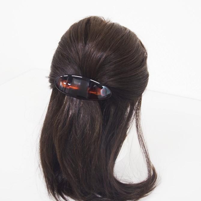 バレッタ 大きめ 楕円形 シンプル フラット ヘアアクセサリー 髪留め ベーシック まとめ髪 ヘアアレンジ 黒 べっ甲 Viviva Beauty And Accessory 通販 Yahoo ショッピング