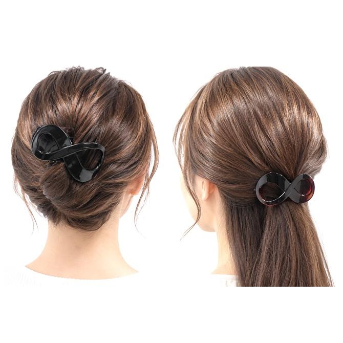 フランス製 無限サイドバンス クリップ コーム ヘアアクセサリー ピン