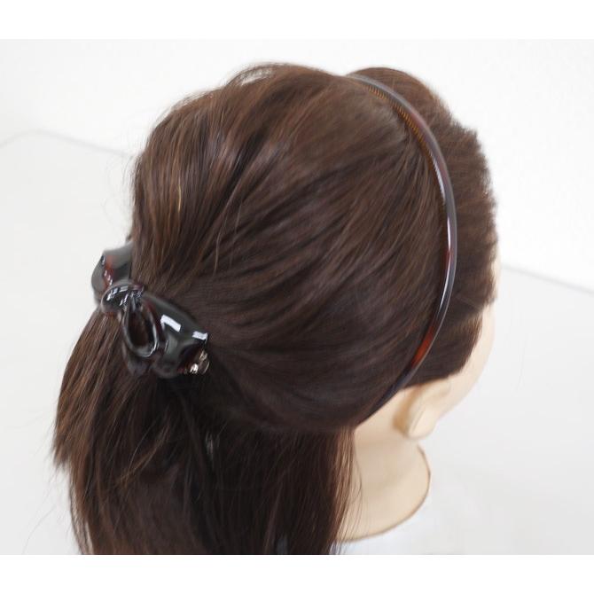 カチューシャ シンプル スリム べっ甲 7mm フランス製 極細 ヘアバンド