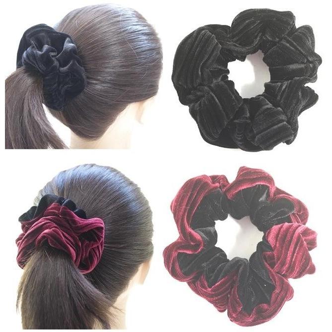 シュシュ ベロアストライプ ツートン ポニーテール ヘアアレンジ ヘアアクセサリー ヘアゴム Jy Viviva Beauty And Accessory 通販 Yahoo ショッピング