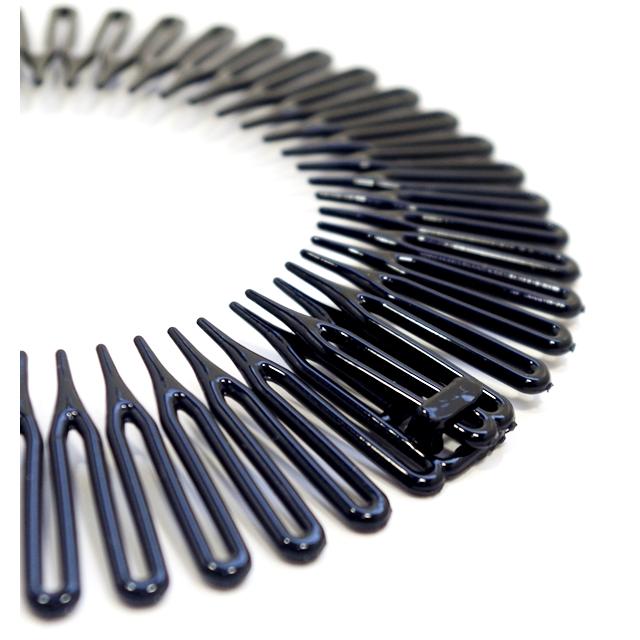 リングコーム 黒 2個セット フレキシブル ヘアバンド くし歯 まとめ髪 メンズ レディース 前髪サイド襟足ほつれ毛 洗顔 スポーツ ヘアアレンジグッズ Ringcomb Viviva Beauty And Accessory 通販 Yahoo ショッピング