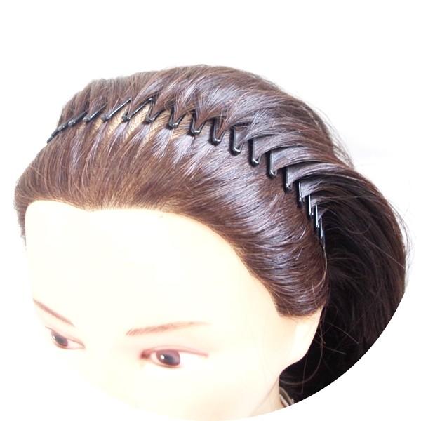 リングコーム 黒 2個セット フレキシブル ヘアバンド くし歯 まとめ髪 メンズ レディース 前髪サイド襟足ほつれ毛 洗顔 スポーツ ヘアアレンジグッズ Ringcomb Viviva Beauty And Accessory 通販 Yahoo ショッピング