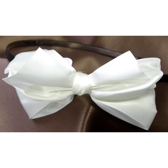 カチューシャ ビッグリボン サテン 大きいリボン 髪どめ ヘアバンド 髪