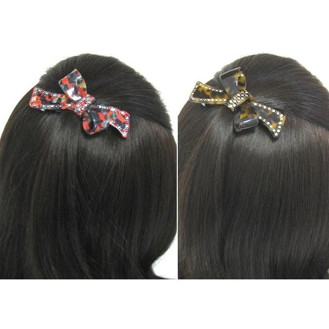 鉱石風お花のバレッタ大(10cm) 石の花 ヘアクリップ-菫青石- 鉱石風