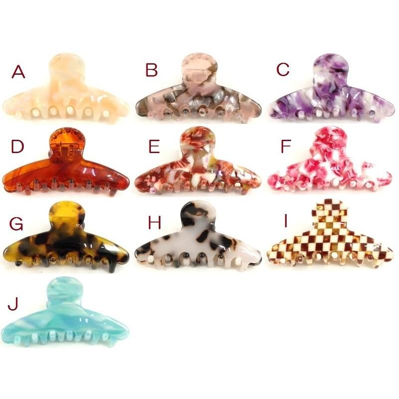 バンスクリップ マーブル アセテート SS ミニ スリム ラインストーン