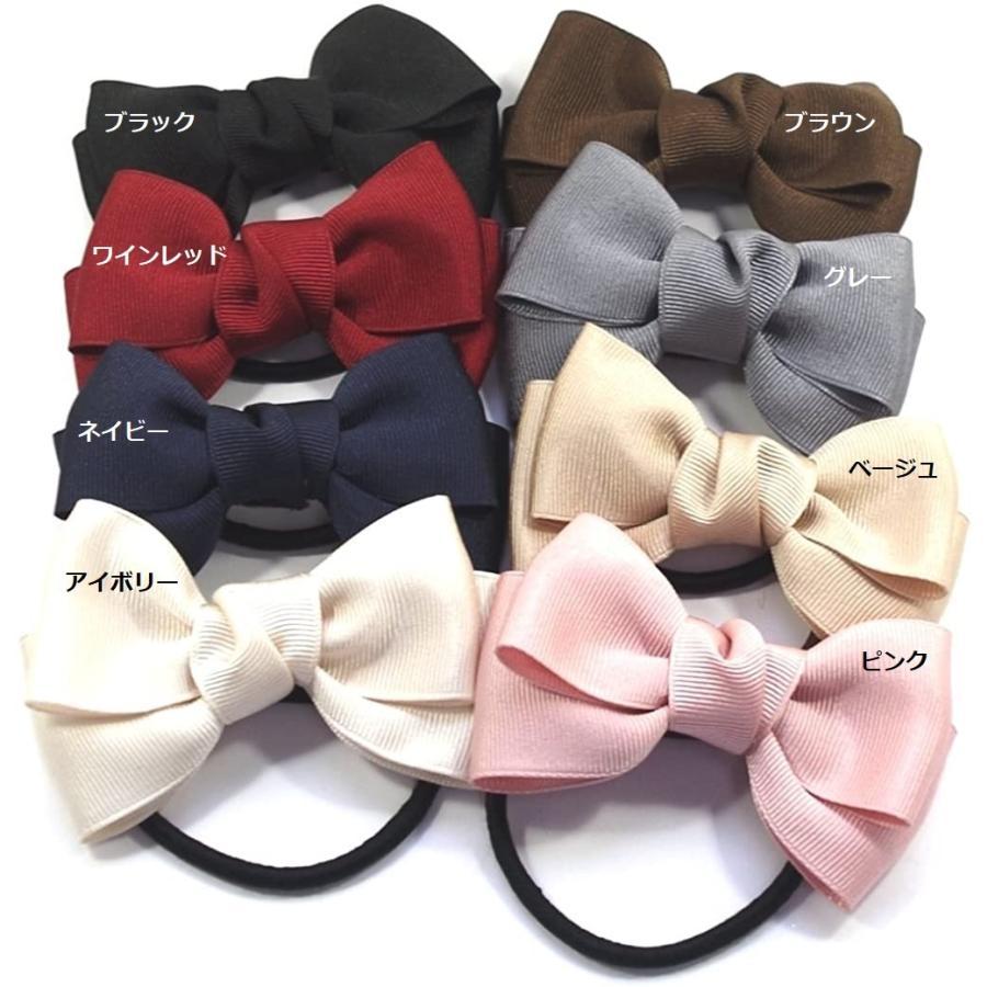 日本製】ヘアゴム グログラン リボン ダブル ヘアアクセサリー  