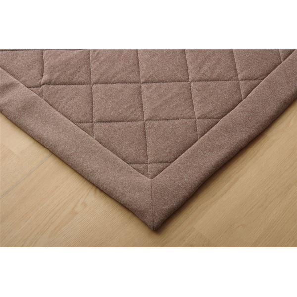 デニム調 ラグマット/絨毯 〔3畳 ブラウン 約190×240cm〕 洗える 防滑 ホットカーペット 通年使用可 ニットキルト 〔リビング〕 業務用 まとめ買い 日用品_1