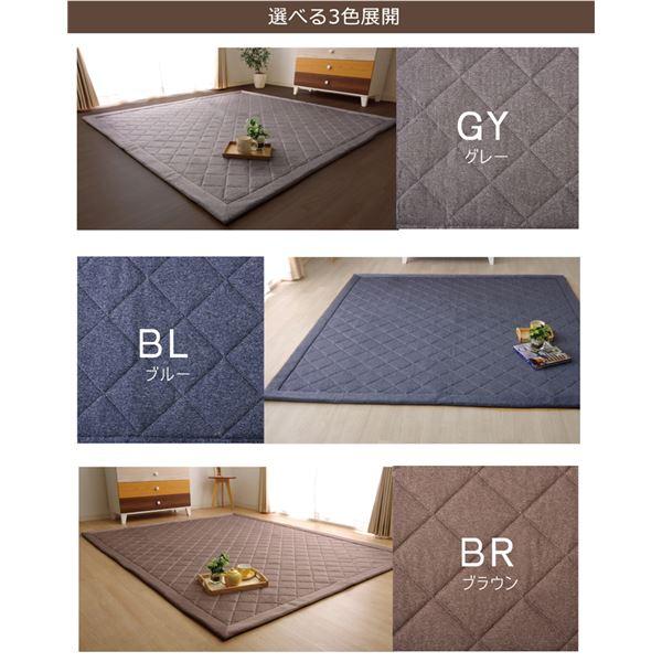 デニム調 ラグマット/絨毯 〔3畳 ブラウン 約190×240cm〕 洗える 防滑 ホットカーペット 通年使用可 ニットキルト 〔リビング〕 業務用 まとめ買い 日用品_4