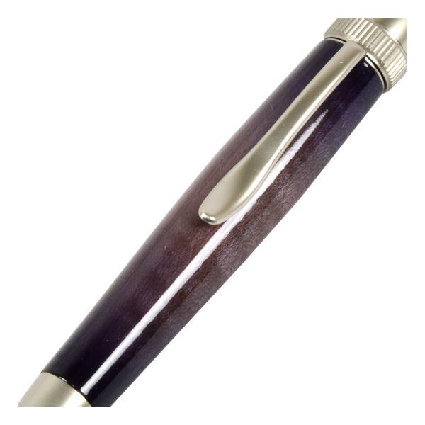 キャンディカラー ボールペン/文房具 〔Purple カーリーメイプル〕 パーカータイプ 芯:0.7mm 日本製 文具 『Air Brush Wood 業務用 まとめ買い ポイント消化_1