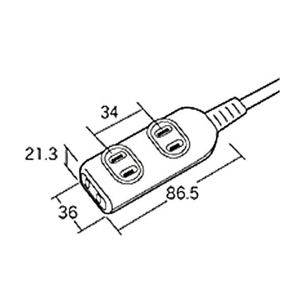 (まとめ) サンワサプライ タップ 2P・3個口 10m TAP-3W10N 1個 〔×10セット〕 まとめ買い ポイント消化 PC周辺機器_1