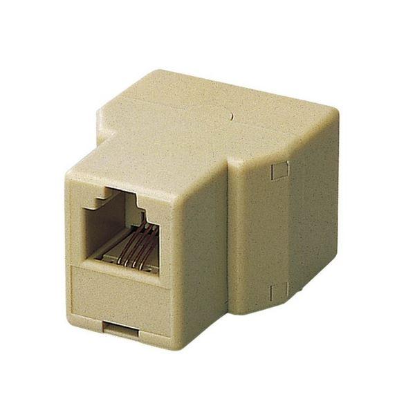 (まとめ) エレコム モジュラ2分岐延長アダプタ 6極4芯 ベージュ AD-MJFBE 1個 〔×30セット〕 まとめ買い ポイント消化 PC周辺機器_1