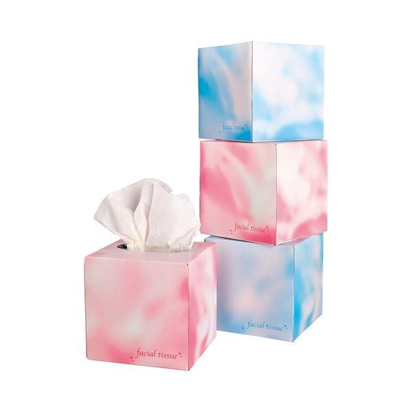 大一紙工 フェイシャルティッシュ サイコロBOX 80組/箱 ブルー 1セット(50箱) 業務用 まとめ買い 爆買 ポイント消化 日用品