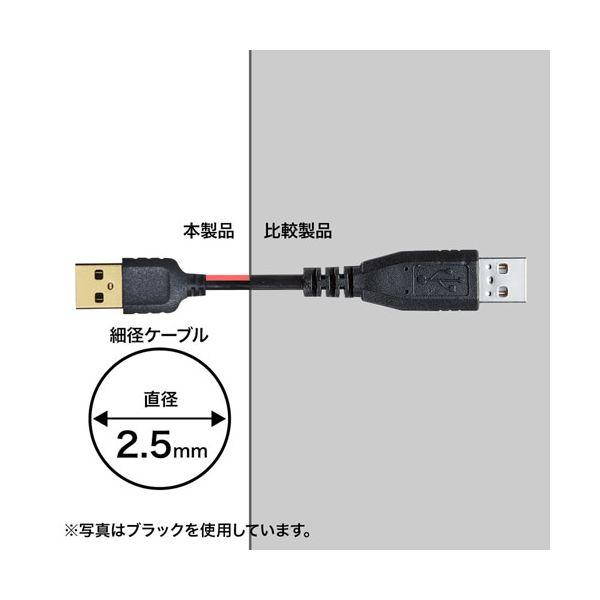 〔5個セット〕 サンワサプライ 極細USB延長ケーブル (A-Aメス延長タイプ) 2m KU-SLEN20WKX5 まとめ買い ポイント消化 PC周辺機器_2