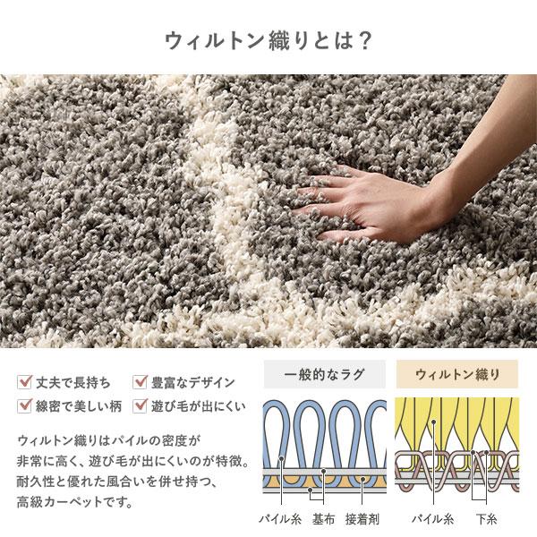 デザイン ラグ マット 約160×235cm マラケシュ柄 グレー エジプト製 ウィルトン織 耐久性 シャギーラグ 絨毯 フロアマット 業務用 まとめ まとめ買い 日用品_8