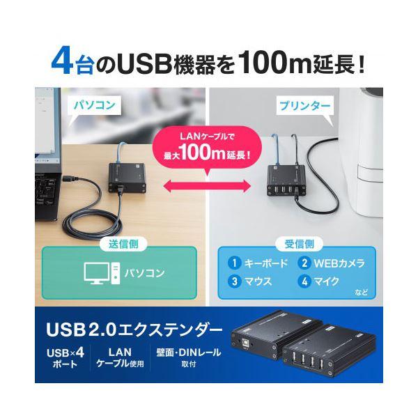 サンワサプライ USB2.0エクステンダー 100m延長 4ポート USB-EXSET4 まとめ買い ポイント消化 PC周辺機器_1