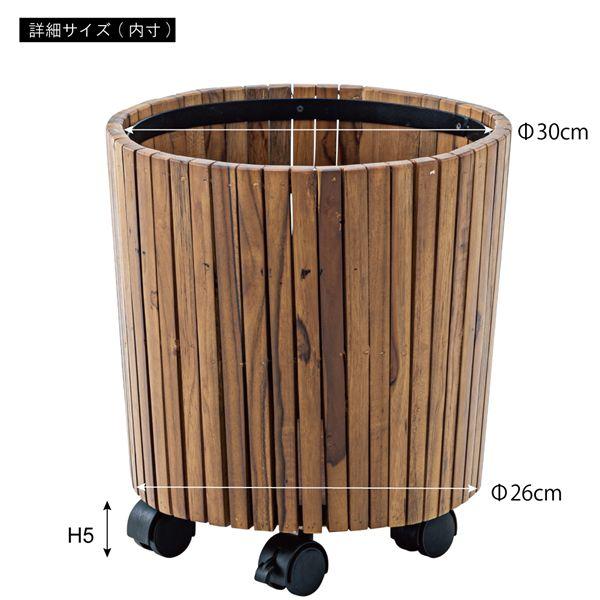 ウッド プランター 植木鉢 約直径34×高さ35cm S ブラウン 天然木 スチール リビング ダイニング インテリア雑貨 完成品爆買_5