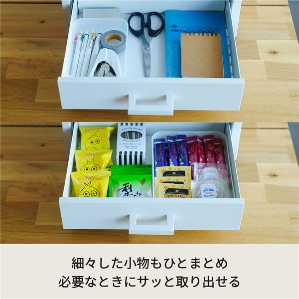 〔2個セット〕くらしのストレージボックス4段(ホワイト/白) オフィス 卓上収納 スチール 引出し 小物入れ オーガナイザー 収納 引出し モダン イ 業務用 日用品_2