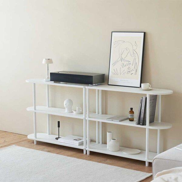 ROOM\u0026HOMEデイリラウンドハーフ棚 3段 約幅80cm ホワイト 組立品 業務用 まとめ買い 爆買の画像