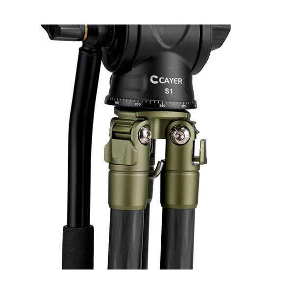 CAYER カイヤー コンパクトカーボン三脚 CH10LS1 3段 脚径16mm グリーン VCAYER-CH10LS1GN まとめ買い 爆買 ポイント消化 PC周辺機器_5