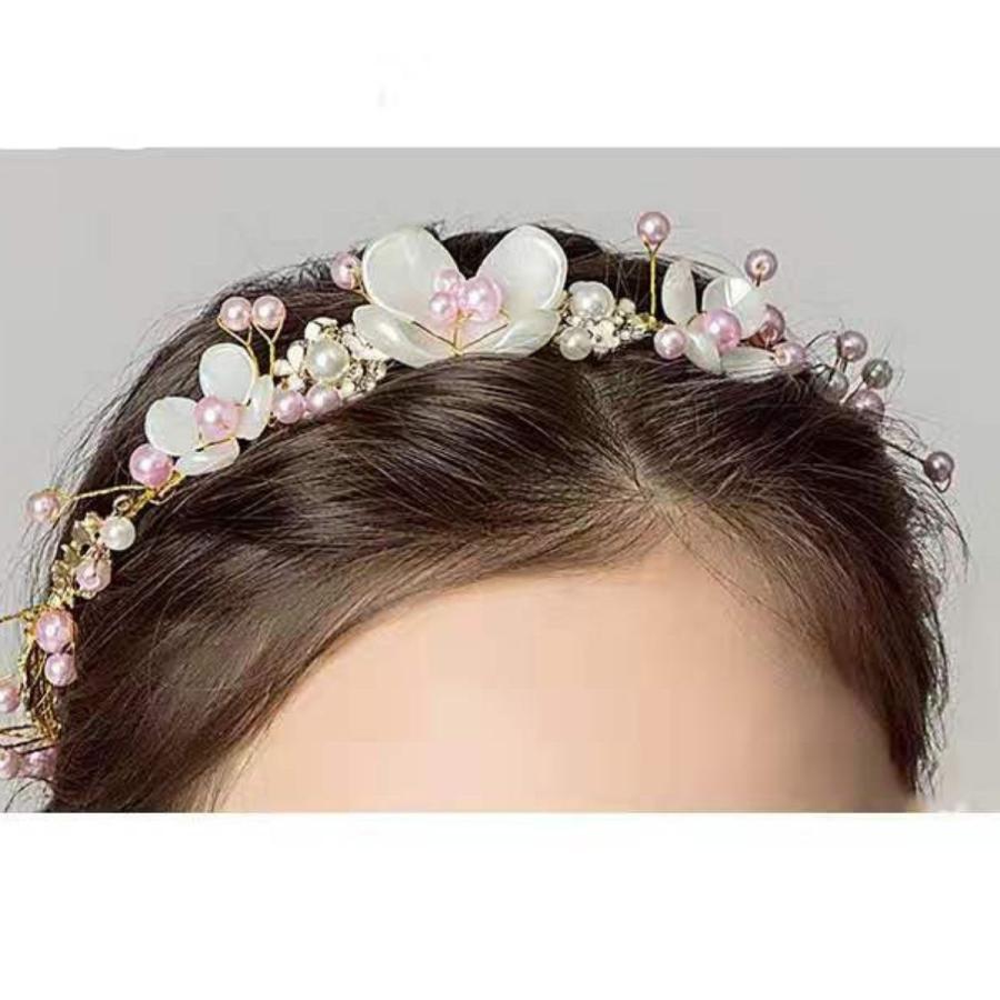 子供髪飾り 発表会 ヘアアクセサリ 子供ドレス 真珠 ヘッドドレス キッズ パール カチューシャ  花 発表会 結婚式 七五三 ピアノ フラワーガール ポイント利用 | RerCu | 03