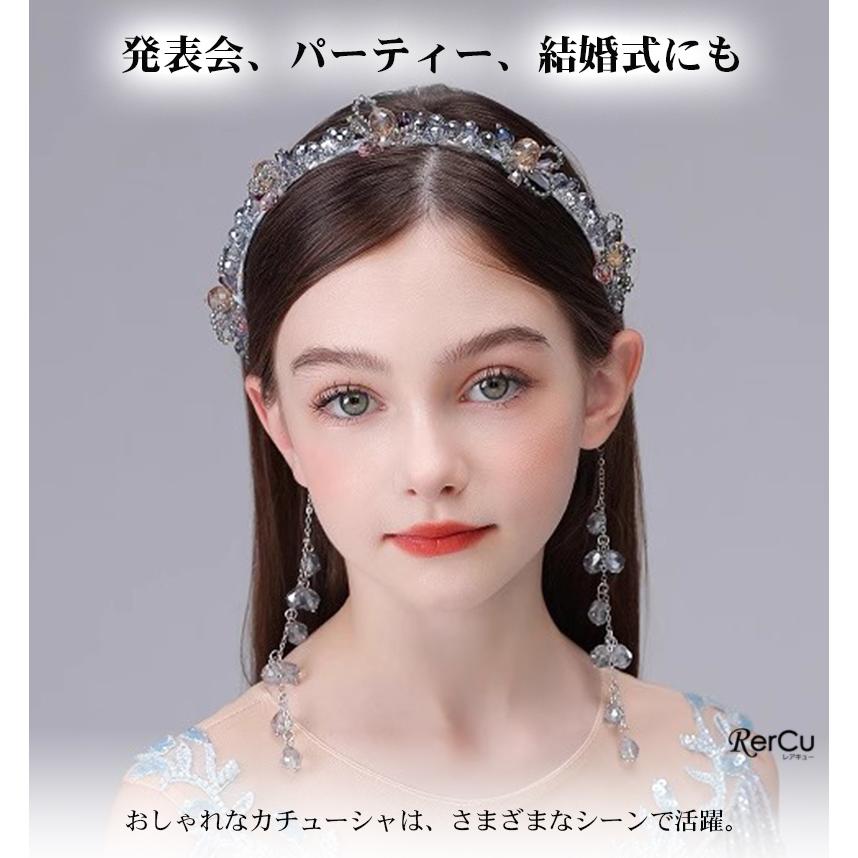 美品/アレクの稀少☆華やかなカチューシャ ヘアアクセサリー クリスタルリーフモチーフ華やかカチューシャ