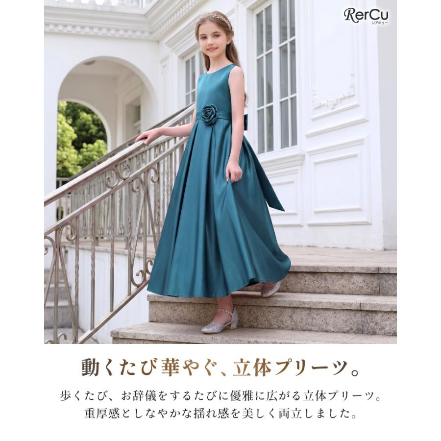 発表会ドレス ピアノ 子供 ロングドレス  高級 子供ドレス ジュニア 女の子 コンクール ドレス 結婚式 キッズ 160 150 140 こども 赤 ブルー ネイビー | RerCu | 05