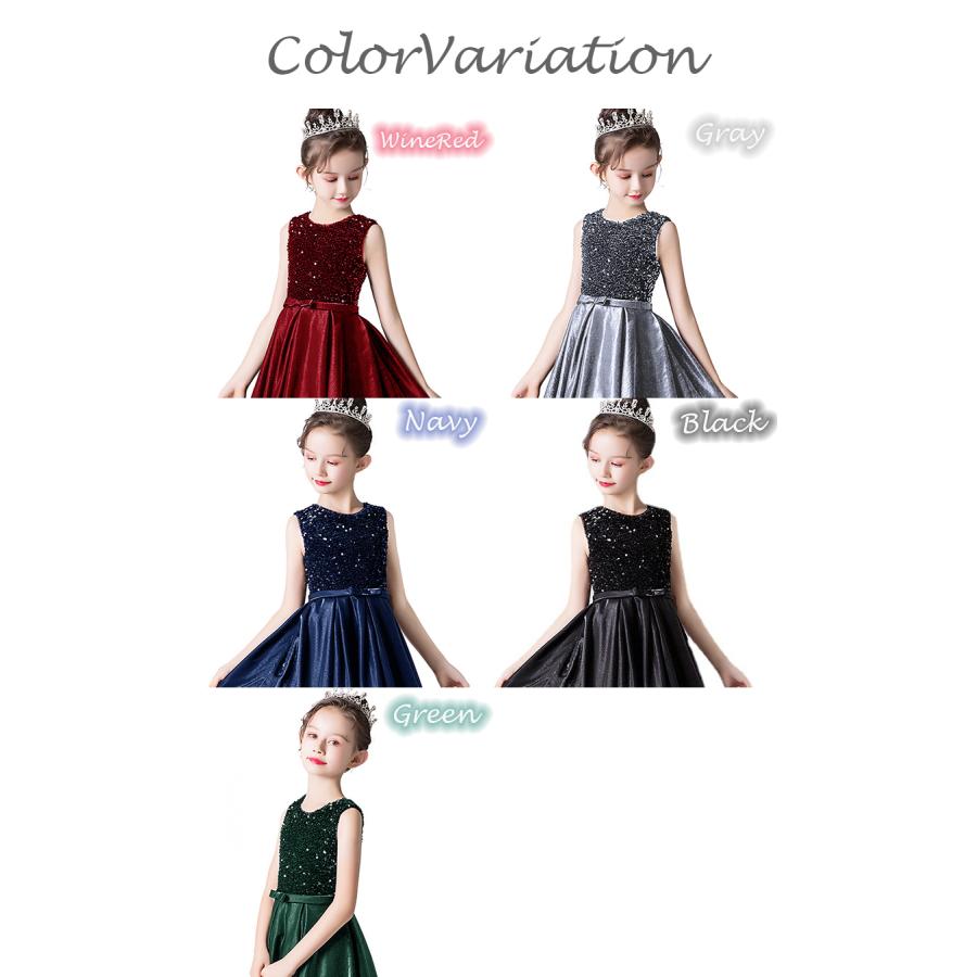 RerCu 子供ドレス 結婚式 発表会 発表会 結婚式 スパンコール キラキラ