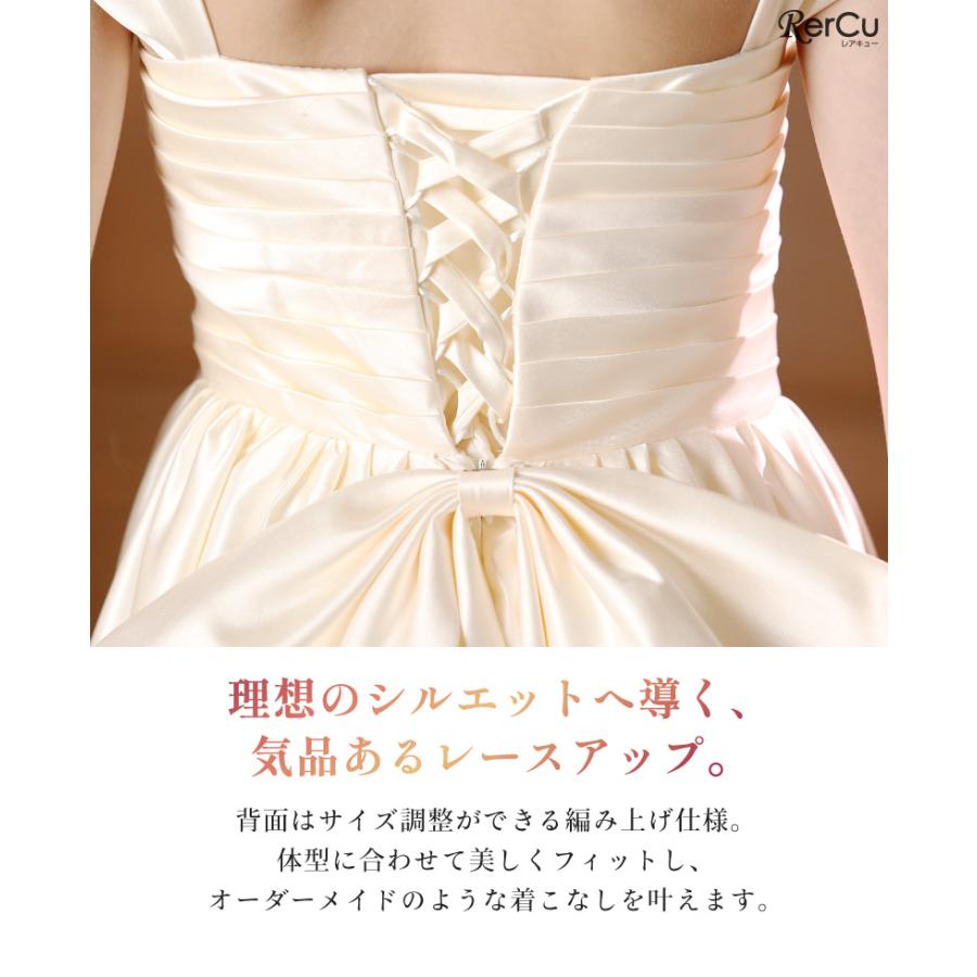 RerCu 発表会ドレス 子供ドレス 女の子 サテン リボン コサージュ