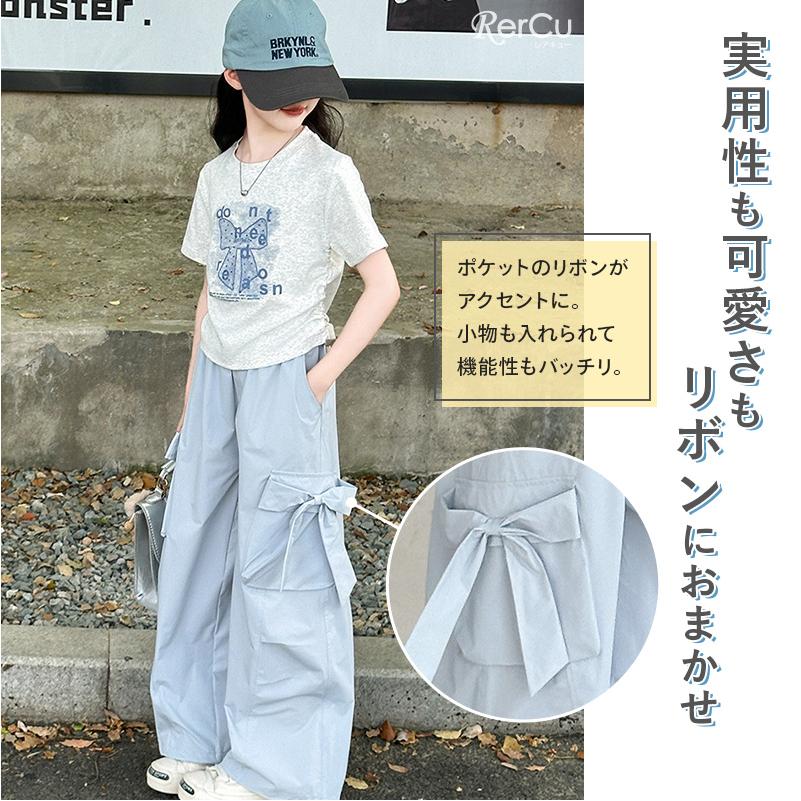 RerCu ガールズ セットアップ 女の子 Tシャツ 半袖 パンツ トップス