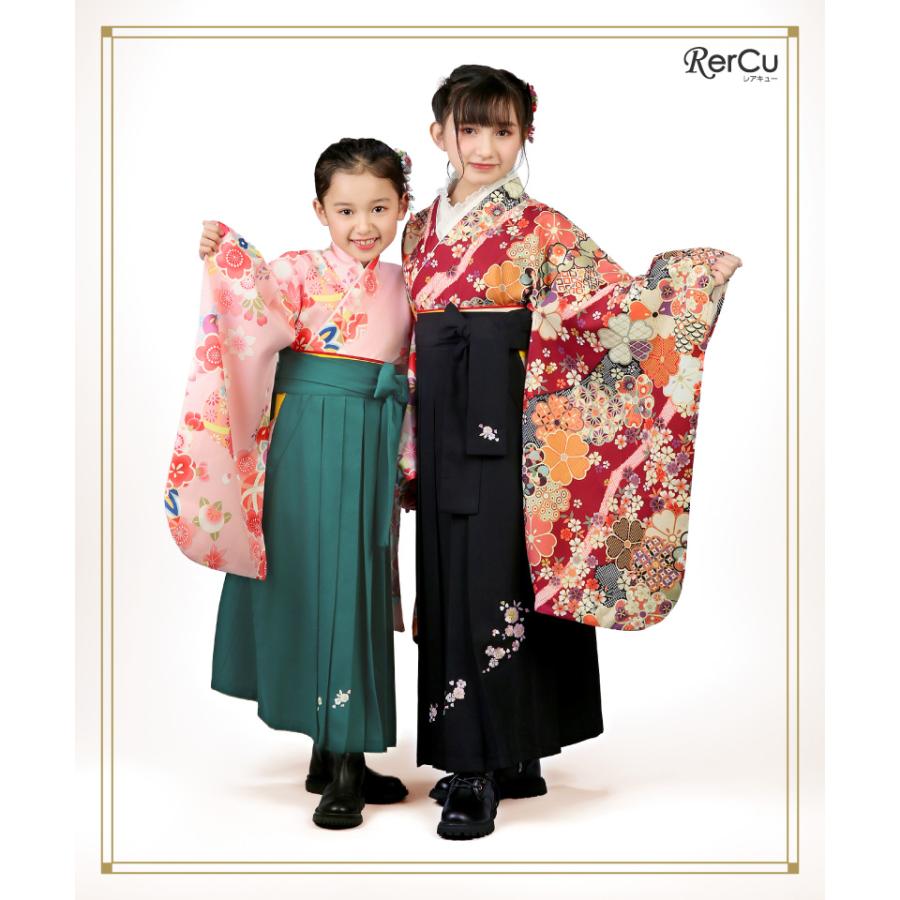 RerCu 簡単袴セット オリジナル柄 入学 小学生 レンタル 着付け不要 髪