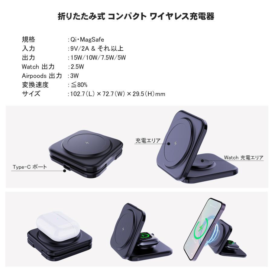 vodaview Magnetic ワイヤレスチャージャー Type Z6 折りたたみタイプ