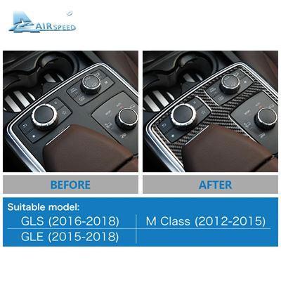 割引アウトレット メルセデスベンツ GLE GLS Mクラス用アクセサリー カーボンステッカー インテリアトリム 車アームレストマルチメディアコントロールパネル