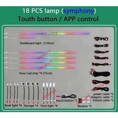 特注販売中 アウディ 汎用 A3/A4/A5/A6/A7/Q3/Q5/Q7/Q8 B8 B9 C6 C7 DIY APP 制御周囲ライト RGB 大気ランプ装飾ストリップ