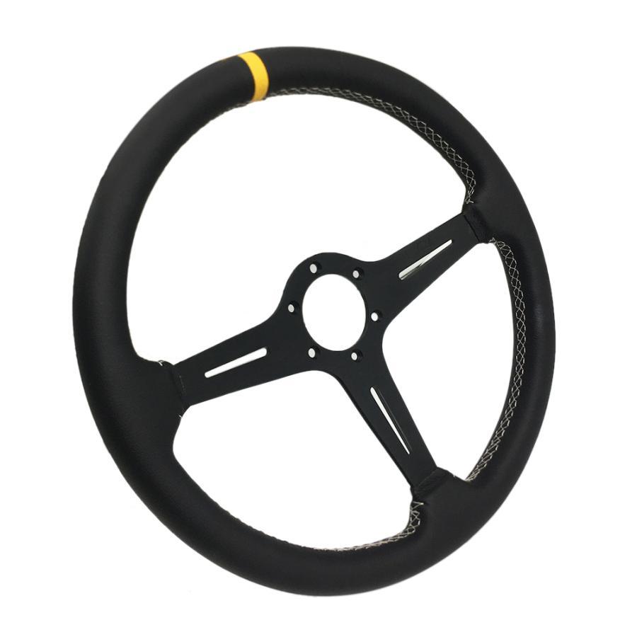 バイク 370mm 15インチ クラシックスポーツステアリングホイール
