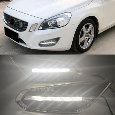 ボルボ 1PAIR 車 DRL LED デイライト昼光フォグランプ S60 2009 2010 20112012 2013 消灯様式リレー無光沢｜voga｜07