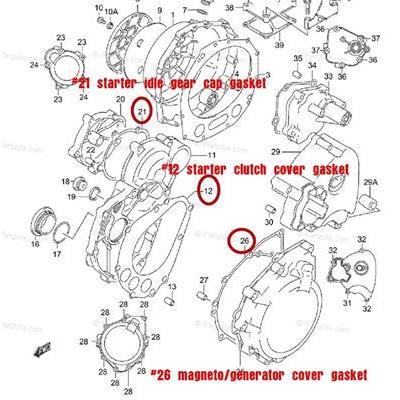 スズキ バイク クランクケース スターター ジェネレーター カバー オイルパン ガスケット GSXR1300 GSX1300R ハヤブサ 1300 1｜voga｜09