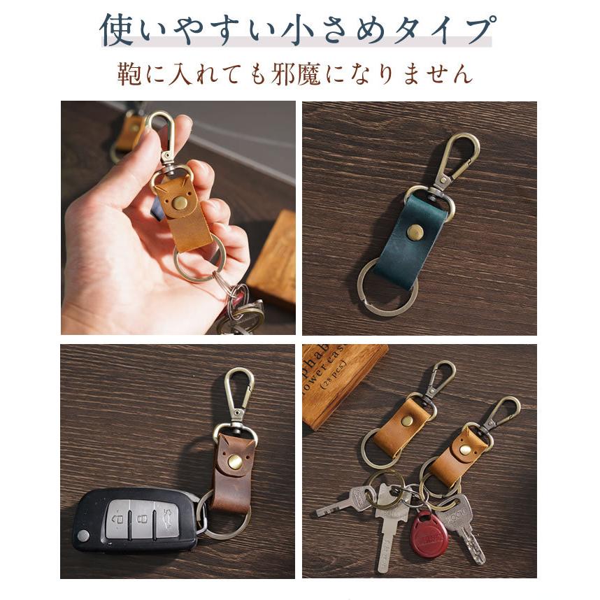 ブタ 本革 キーホルダー キーリング ナスカン 牛革 おしゃれ 高級感