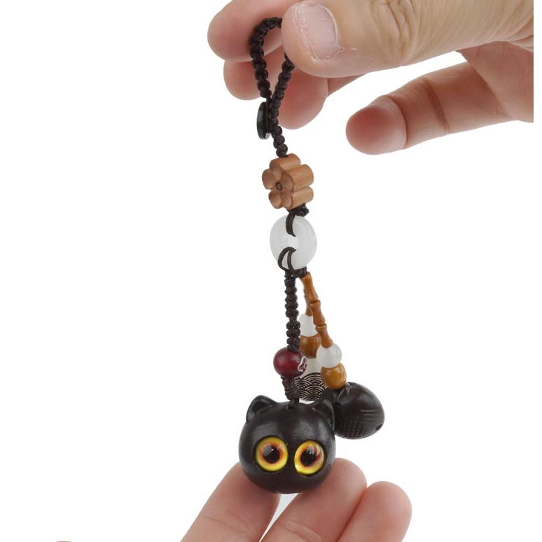 黒猫 ストラップ キーホルダー 黒檀 黒ねこ 猫 バッグチャーム 黒猫 ストラップ キーホルダー 黒檀 黒ねこ 猫 バッグチャーム