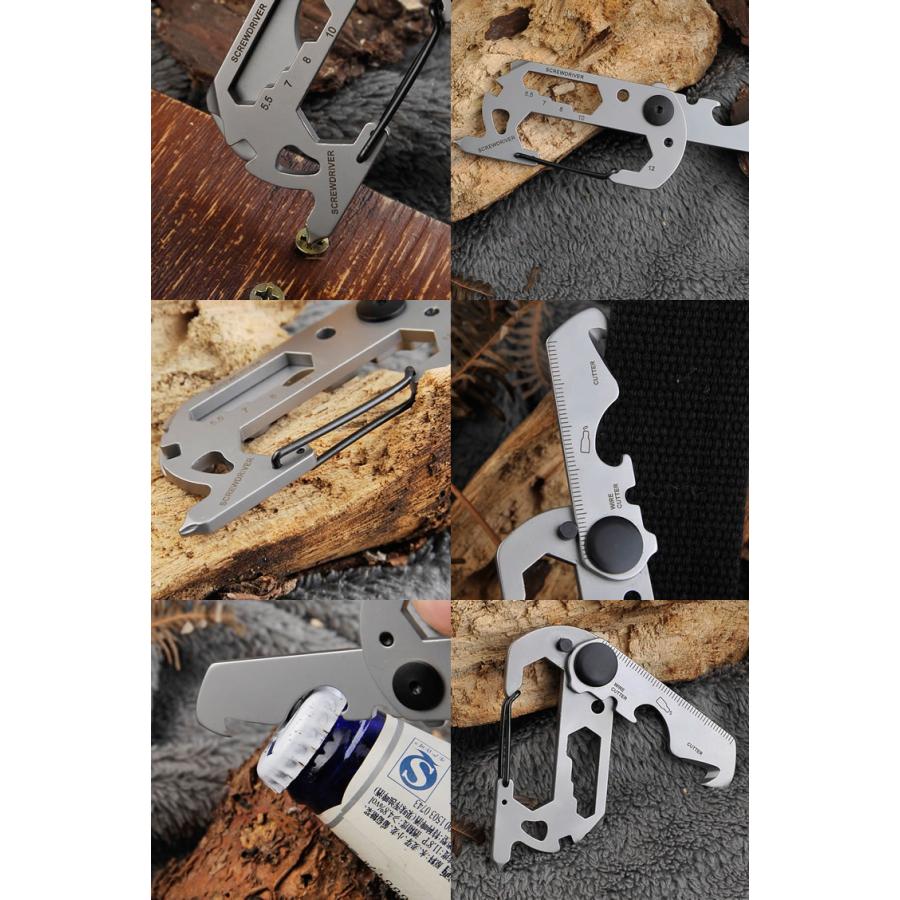 マルチツール 多機能 カラビナ 栓抜き 六角レンチ プラスドライバー