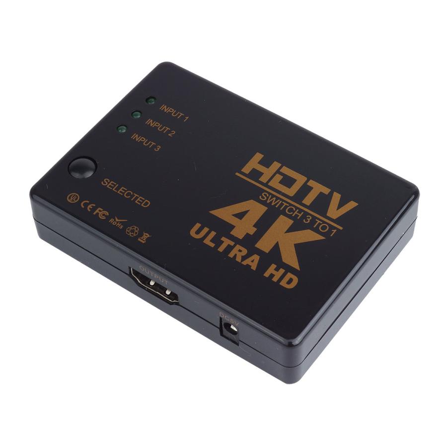 HDMI セレクター 4K対応 3入力1出力 電源不要 手動切替 3ポート 切替器