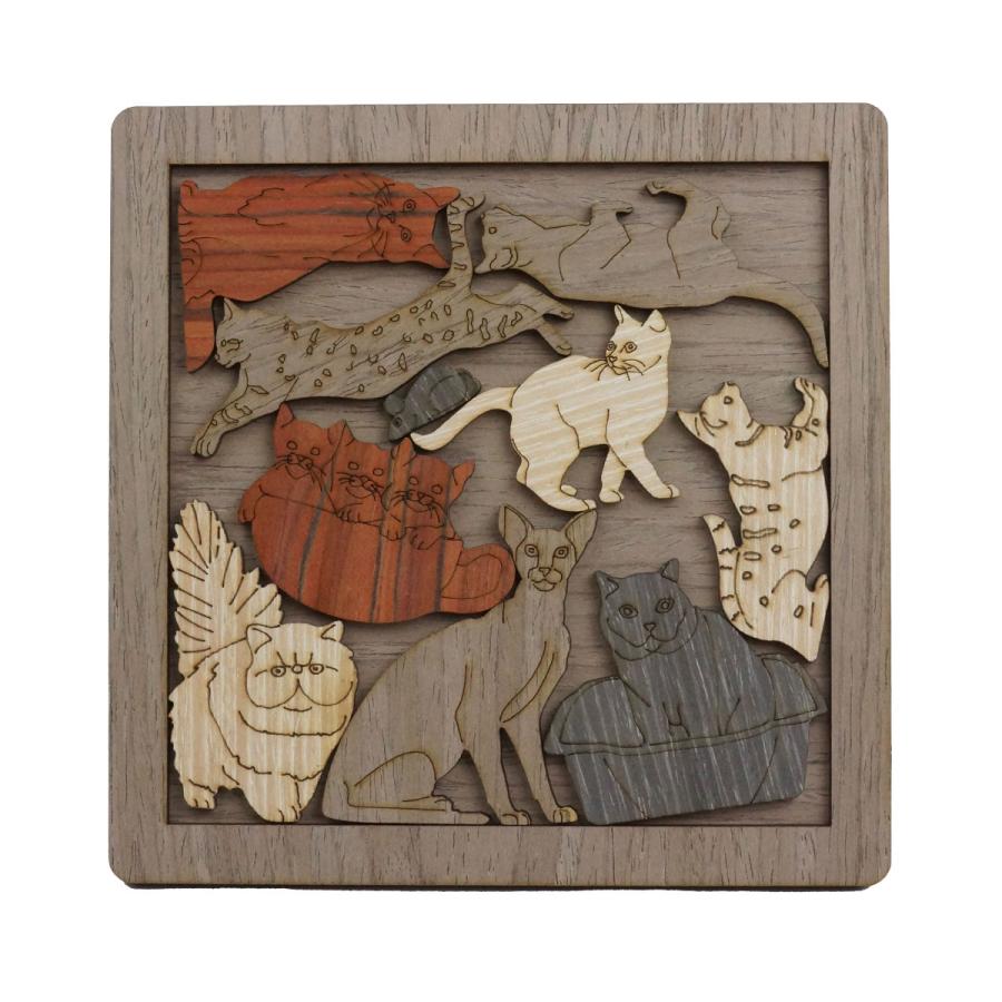 木製パズル アニマル インテリア かわいい 大人 ねこ 猫 PR 木製パズル アニマル インテリア かわいい 大人 ねこ 猫 PR