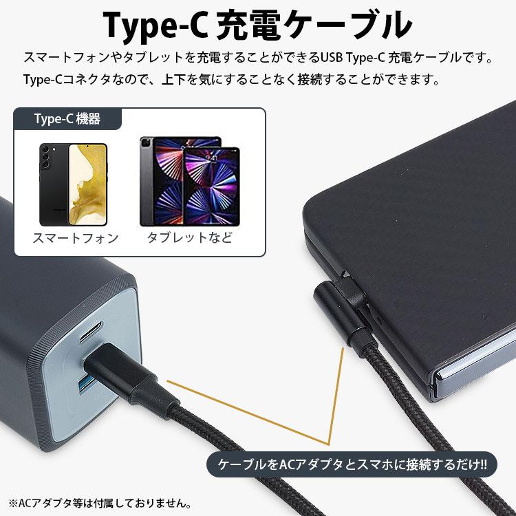 USB Type-C ケーブル 25cm 片側 L字型 PD対応 to C MAX 3A タイプ 急速