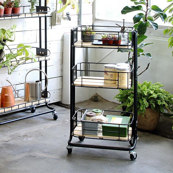 キッチンワゴン キャスター付き 隙間収納 スリムトローリー スチール