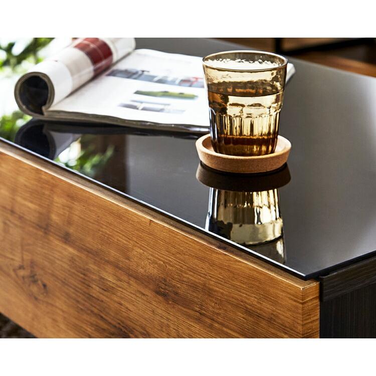 【色: コーヒー色】JUISSANO ローテーブル 2層木製収納センターテーブル ローテーブル センターテーブル リビングテーブル 収納棚付き 木製