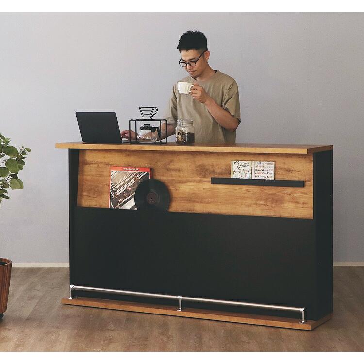 キッチンカウンター テーブル バーカウンター 自宅 おしゃれ 間仕切り バーカウンターテーブル 作業台 キッチン 対面 両面 完成品 木製 高さ105cm 日本製_1