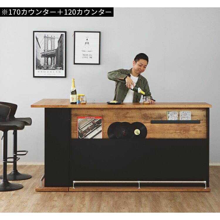 キッチンカウンター テーブル バーカウンター 自宅 おしゃれ 間仕切り バーカウンターテーブル 作業台 キッチン 対面 両面 完成品 木製 高さ105cm 日本製_5