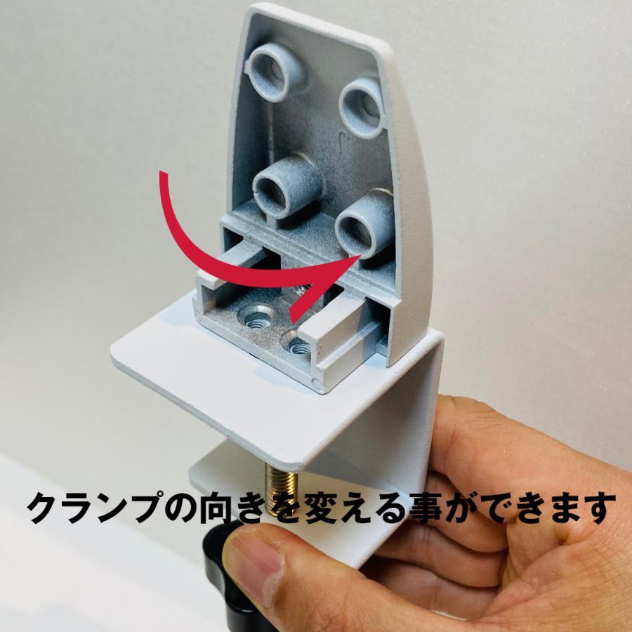 改良 組立済 アクリル パーテーション クランプ 2個セット クリップ デスク テーブル コーナー 取り付け 固定金具 固定器具 台座 シルバー色 コロナ対策 |  | 02