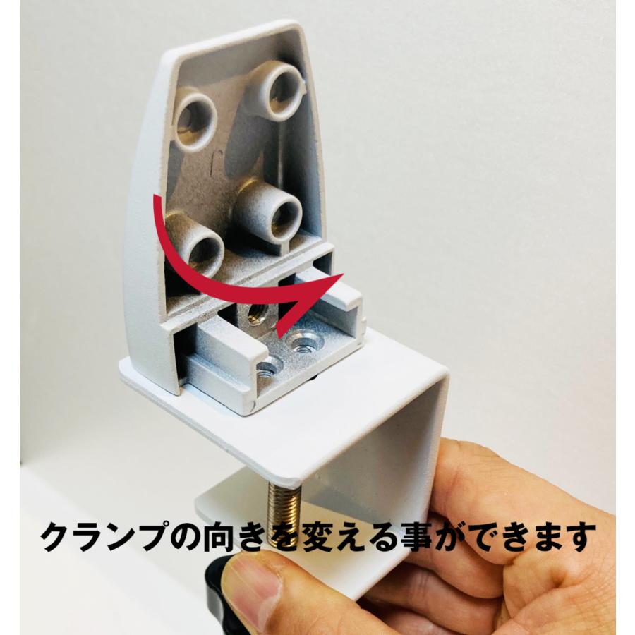 改良 組立済 アクリル パーテーション クランプ 2個セット クリップ デスク テーブル コーナー 取り付け 固定金具 固定器具 台座 シルバー色 コロナ対策 |  | 03