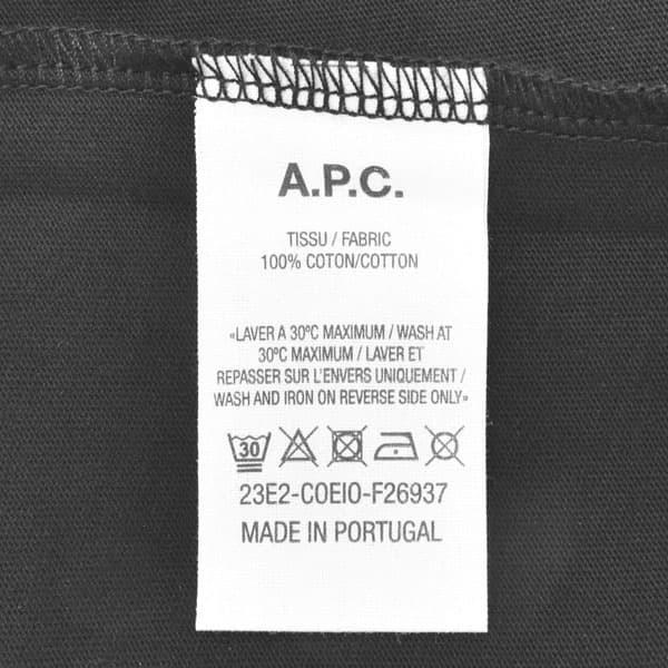 アーペーセー Tシャツ カットソー レディース T-SHIRT JADE APC 半袖 クルーネック ロゴ Mサイズ ブラック系｜vol8｜07